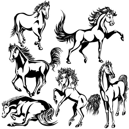 horses setのイラスト素材