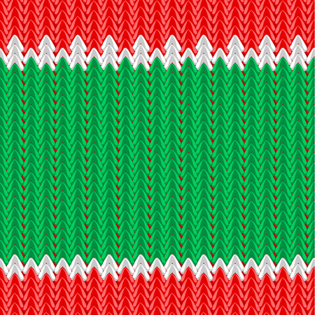 Knitted texture. Seamlessly. Green, white, red.のイラスト素材
