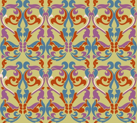 Seamless ornament classic Art Nouveau. Floral and abstract pattern.