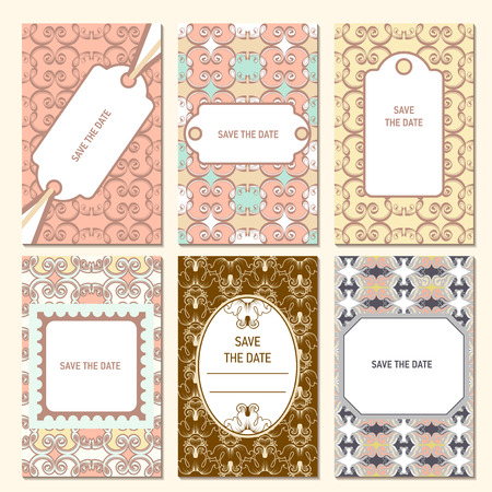 Set of card templates for Save The Date and any cards, invitations.のイラスト素材