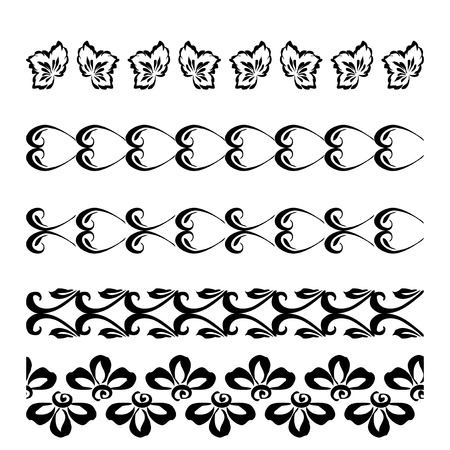 Stylized floral designs. Design elements and Vector brush.のイラスト素材