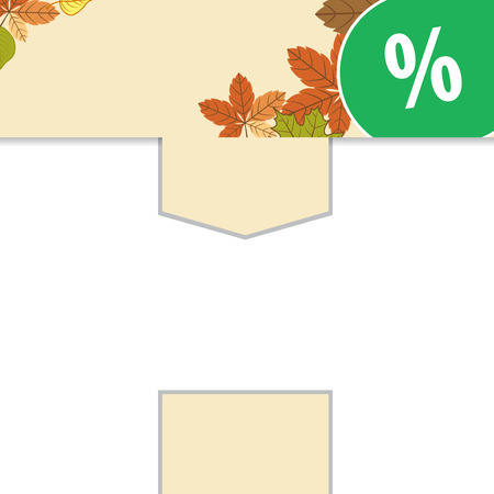 Templates banners for autumn discount. Autumn leaves of different colors, a place for your text.のイラスト素材