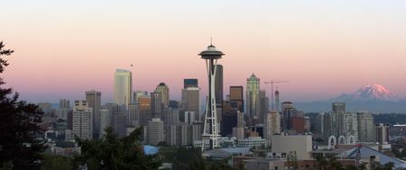 Seattle at duskの写真素材