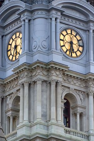 Philadelphia City Hall clockの写真素材