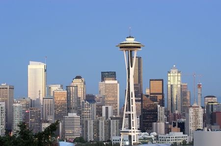Seattle at duskのeditorial素材