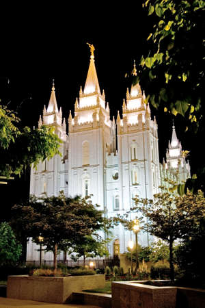 Temple square in Salt Lake City, Utah, USAの写真素材