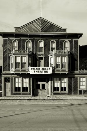 Wooden theatre circa 1900, Dawson city, Yukon territory, Canadaの写真素材