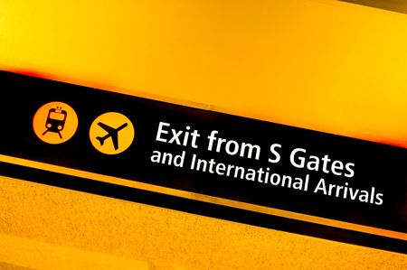 International arrivals signの写真素材