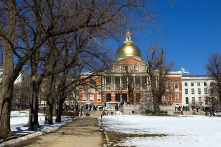 Massachussets State House in Boston Common, Bostonの写真素材