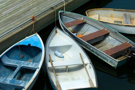 Rowboats in Bar Harbor in Maineの写真素材