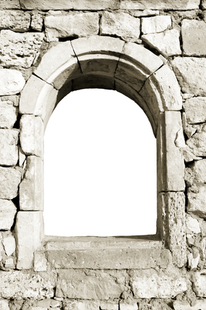 Ancient city wall of historical Greek colony Chersonesos, Sevastopol, Crimea, Ukraineの写真素材
