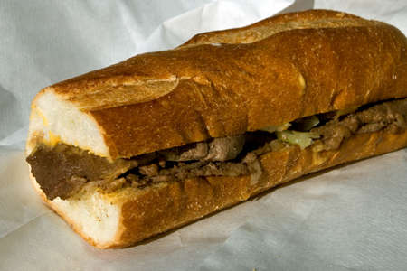 Authentic Philadelphia cheesesteakの写真素材