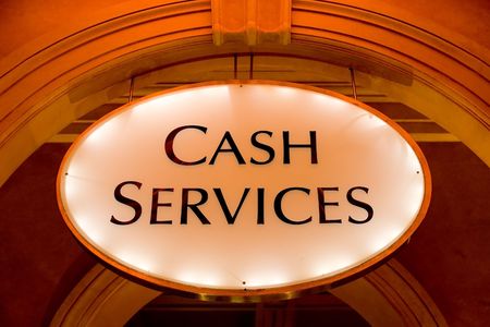 Cash services in Atlantic city casino, USAの写真素材