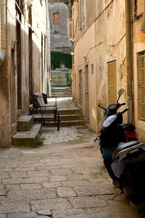 Street scene in old Croatian town of Zadarの写真素材