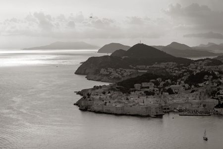 Old city of Dubrovnik and Adriatic coastlineの写真素材