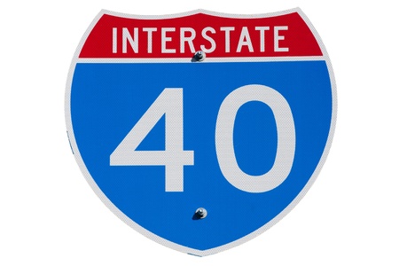 American Interstate I-40 sign on isolated backgroundの写真素材