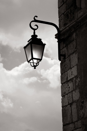 Antique street lamp in historical Chartres, Franceの写真素材