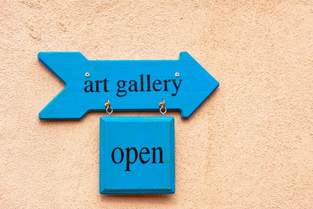 Art gallery sign in Albuquerque Old Town, New Mexicoの写真素材