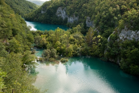 Lower Canyon of Plitvice Lakes National Park, Croatiaの写真素材