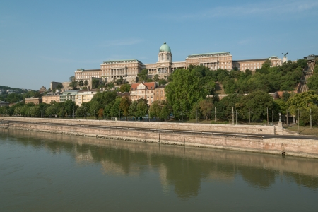 Danube riverbank with Royal Palace of Budaの写真素材