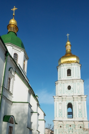 St Sophia cathedral and bell tower in Kievの写真素材