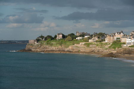 Dinard panorama, famous holiday destination in Brittanyの写真素材