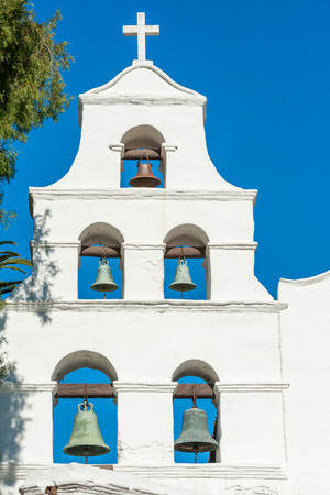 Historical mission Basilica San Diego de Alcala, Californiaの写真素材