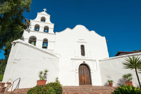 Historical mission Basilica San Diego de Alcala, Californiaの写真素材