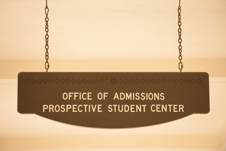 Office of admissions  sign at San Diego State Universityの写真素材