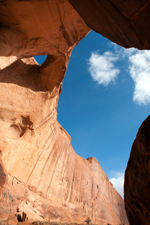 Bright sandstone rock formation in Monument Valley, USAの写真素材