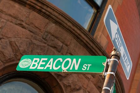 Beacon street sign in famous Boston neighborhoodの写真素材