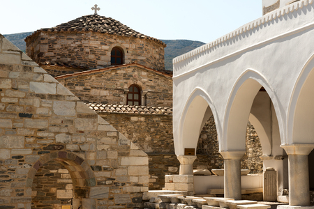 Byzantine church Panagia Ekatontapiliani in Parikia Parosの写真素材