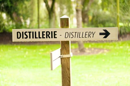 Distillery sign at Calvados producer Normandy Franceの写真素材
