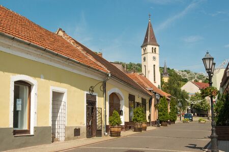 City center of Tokaj town, famous wine growing regionの写真素材