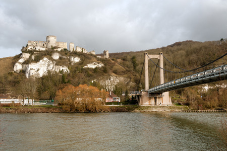 Chateau Gaillard, ruined famous castle of Richard the Lionheart, Normandyのeditorial素材