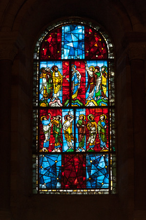 Vitrage of  Saint Julian of Le Mans cathedral, Le Mans, Franceのeditorial素材
