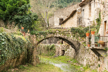 Famous Saint Guilhem le Desert village,    Franceの写真素材