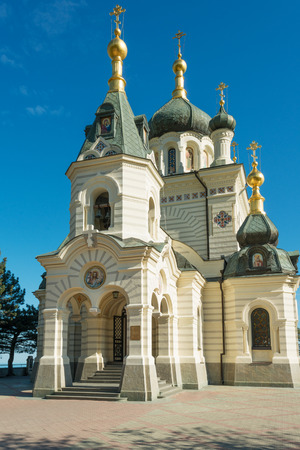 Famous Church of Christ's Resurrection in Foros near Yalta, Crimeaの写真素材