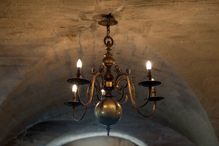 Antique chandelier in the old French house in Provenceの写真素材