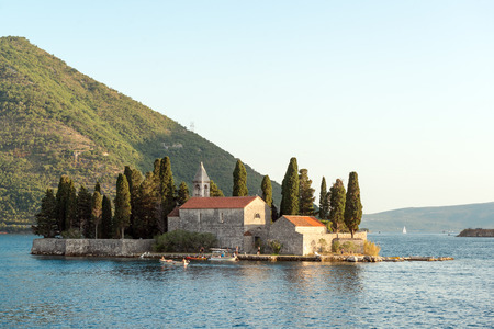Saint George (Sveti Dordje) island church in Kotor Bay, Montenegroの写真素材
