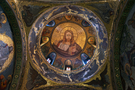 Interior mosaics of Svete Petke Church by Kalemegdan Fortress, Belgradeのeditorial素材