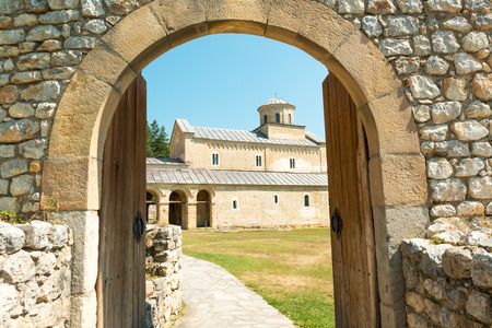 XIII century Sopocani Serbian Orthodox Monastery in Serbiaの写真素材
