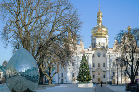 Cathedral of the Dormition during Christmas, Kiev Pechers Lavraの写真素材