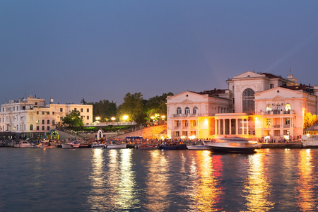 Beautiful architecture of Artillery Bay embankment, Sevastopol, Crimeaの写真素材