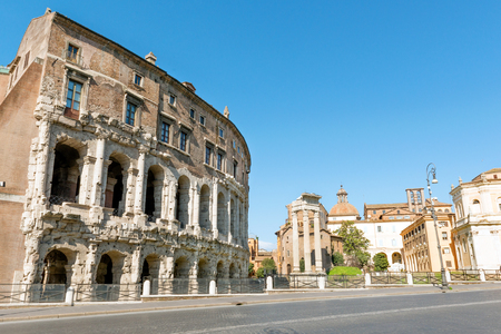 Theatre of Marcellus (Teatro di Marcello), ancient Roman theatre, now a place for summer concerts in Rome, Italyのeditorial素材