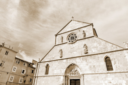 Basilica of the Assumption of Mary, XV century main church in the Old Town of Pag, Pag island, Croatiaの写真素材
