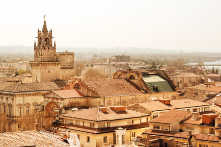 The old city of Avignon in Provence, Southern Franceの写真素材