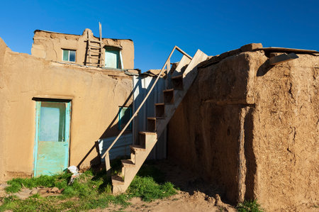 Ancient Taos Pueblo Native American reservation, one of the oldest continuously inhabited communities in the United States, New Mexico, USAのeditorial素材