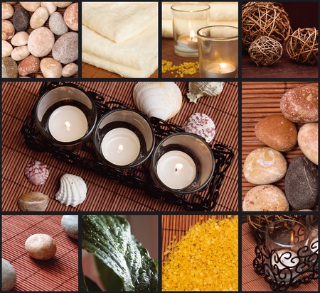 Spa theme photo collage composed of different imagesの写真素材