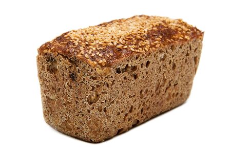 bread with sunflower seeds and pumpkin seeds isolated on a white backgroundの写真素材